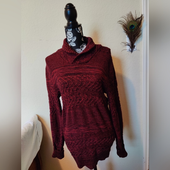 NWT American Rag Men's crimson red scarf neck sweater (Small) ❤️🧣 - Picture 1 of 16